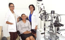 	The company’s optometrists at eye testing equipment at the Grove operations 