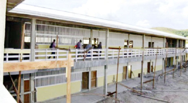  A section of the Kato Secondary School which is under construction in Region Eight (GINA photo/Nov 2014)