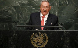 Cuba’s President Raul Castro addresses a plenary meeting of the United Nations Sustainable Development Summit 2015 at the United Nations headquarters in Manhattan, New York September 26, 2015. (Reuters/Carlo Allegri)