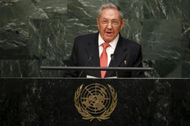 Cuba’s President Raul Castro addresses a plenary meeting of the United Nations Sustainable Development Summit 2015 at the United Nations headquarters in Manhattan, New York September 26, 2015. (Reuters/Carlo Allegri)
