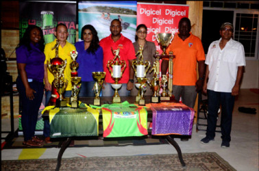 The organizers along with the sponsors pose with the trophies and uniforms during Friday’s launch.