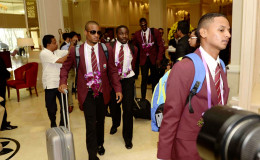 The West Indies players upon their arrival in Sri Lanka. (Courtesy of Sri Lanka Cricket Board website)