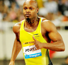 Jamaican sprinter Asafa Powell … eyeing 100 sub-10 clockings.  