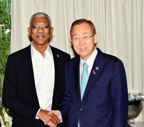 David Granger and Ban-Ki-Moon  