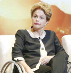 Brazil’s President Dilma Rousseff looks on during the launch ceremony of the ‘Olympic Year for Tourism’ in Brasilia, Brazil October 7, 2015.  Reuters/Adriano Machado 