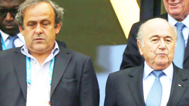 UEFA president Michel Platini (l), with his FIFA counterpart Sepp Blatter 