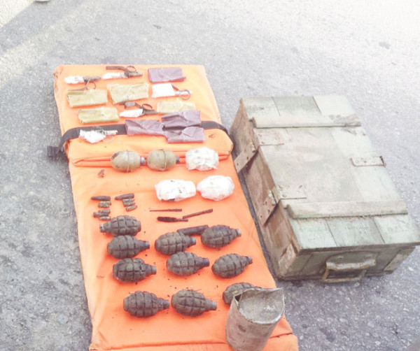 The grenades that were found (Police photo) 
