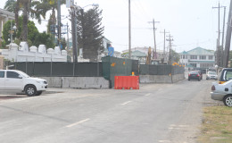 The barricades on Young Street to facilitate the embassy’s rehabilitative and infrastructural works

