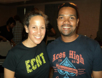 Richard Pitman and Film Producer Gina Belafonte daughter of Harry Belafonte at Caribbean Tales Film Festival in Barbado