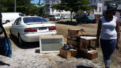 A city food vendor’s belongings that he removed from the building.
