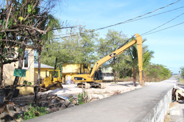 Signs of construction work and clearing at the resort 