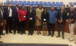Beverley Drake (second from right) with others at the conference. (US Embassy photo)