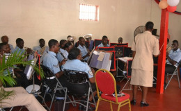 The Guyana Police Force band performing a musical interlude (GINA photo)
