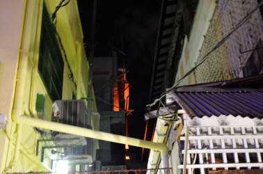 The fire as seen from Robb Street (Photo by Dhanash Ramroop) 