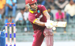 The West Indies were indebted to opener Johnson Charles’ 83 for their total of 214 all out in yesterday’s second ODI although the total proved to be woefully inadequate in the end. (Photo courtesy of WICB media)
