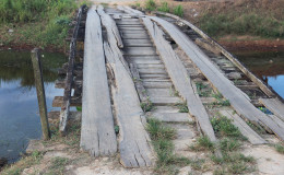 A dilapidated bridge
