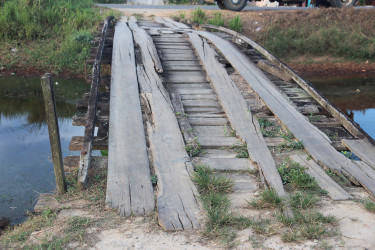 A dilapidated bridge
