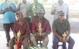 The prize winners following last weekend’s conclusion of the National Draughts Championships at the National Gymnasium.