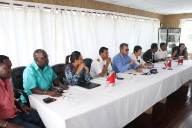 Vice President Gerry Gouveia (fifth from left) and President Annette Arjoon- Martins (sixth from left) of NATA flanked by representatives of the newly formed organisation. 
