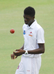 Fast bowler Alzarri Joseph dismissed the top three Guyana Jaguars batsmen during his opening burst. (Orlando Charles photo) 
