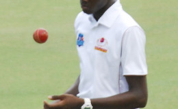 Fast bowler Alzarri Joseph dismissed the top three Guyana Jaguars batsmen during his opening burst. (Orlando Charles photo)
