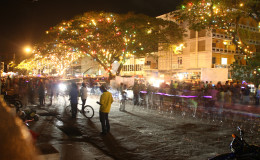 Courts Guyana last evening held its annual tree lighting on Main Street, where the trees lining the avenue were lit in welcome of the Christmas season. (Photo by Keno George)