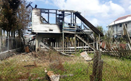 The remains of the house after the fire. 