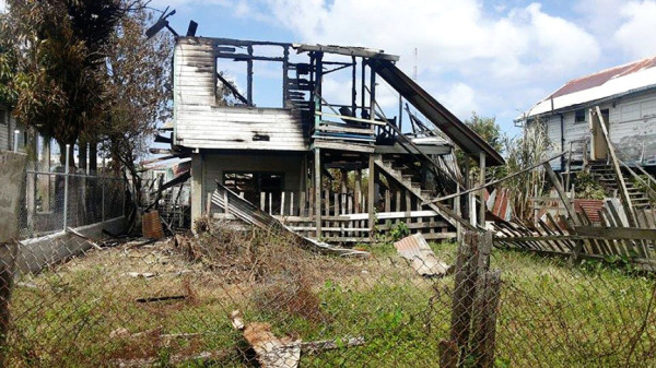 The remains of the house after the fire. 
