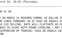 With the US dollar trading now for as much as $210 on a regular basis and more sometimes, a US cable released on the WikiLeaks website showed how it used to be at one point in 1973. The US$ was traded for only $2!
