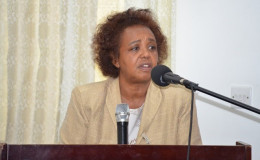 UN Resident Coordinator, Khadija Musa speaking at the event (GINA photo)