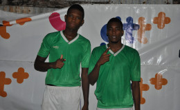 Milerock goal scorers from left to right, Troy Lewis and Clarence Huggin
