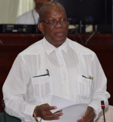 Minister of Finance Winston Jordan addressing the 47th Annual Monetary Studies Conference which was held yesterday at the Bank of Guyana. 