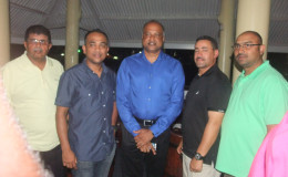Commissioner of Police Seelall Persaud (centre) with members of the visiting NY team (Police photo)