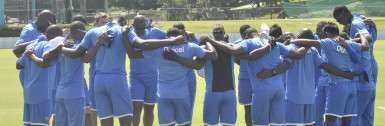 Getting ready: Windies preparations for their four-day match today during training at the Allan Border Oval yesterday. WICB Media Photo/Philip Spooner