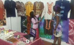 Denyse Grant (left) and her creations at the Business Expo
