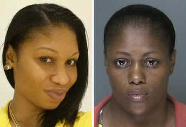 Leah Cuevas, 44, right, was charged with second-degree murder, accused of killing her neighbour Chinelle Latoya Thompson Browne, 28, left, over a dispute about rent and a utility payment.