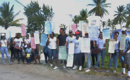 The relatives and friends protesting yesterday
