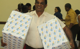In photo: A representative of one of the groups collecting the gifts (GTT photo) 