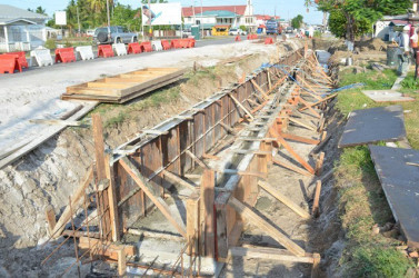 Road widening ongoing at Anna Catherina, West Coast Demerara, Region Three (GINA photo) 