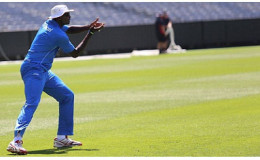 Captain Jason Holder goes through catching drills in a training session on Wednesday as West Indies prepare for the Melbourne Test. (Photo courtesy WICB Media) 
