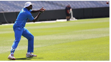 Captain Jason Holder goes through catching drills in a training session on Wednesday as West Indies prepare for the Melbourne Test. (Photo courtesy WICB Media) 