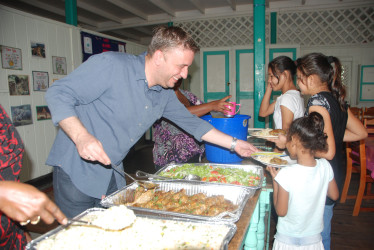 Ramada Georgetown Princess General Manager, Uger Turetgen sharing lunch to the girls. 