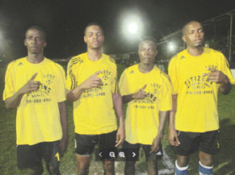 Net Rockers scorers from left to right Deshawn Joseph, Denzil Pryce, Shane Luckie and Orande Wills.
