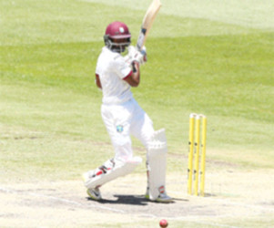 Guyana’s Rajendra Chandrika scored 37 for the West Indies on day four of the Second Test match against Australia at the Melbourne Cricket Ground  yesterday. The West Indies lost the match by 177 runs. (Photo Courtesy WICB media)
