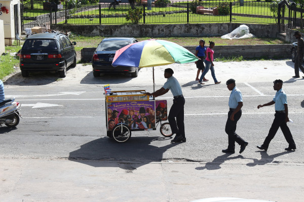 This music cart was seized by the police on Tuesday for playing music too loudly. The cart was taken to the Brickdam Police Station.
