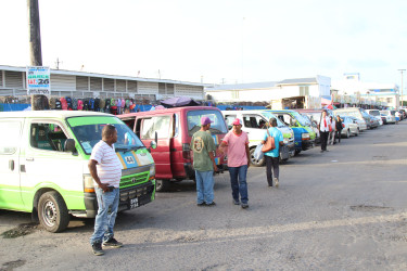 The Enterprise bus park, where arrests were made on Tuesday for traffic violations. (Photo by Keno George)
