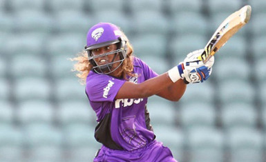 West Indies batsman Hayley Matthews … struck 22 for Hobart Hurricanes. 