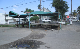 One of several stalls along the Merriman Mall between Orange Walk and Cummings Street where the Mayor and City Council of Georgetown has suspended vending operations. (Photo courtesy of the Mayor and City Council.)