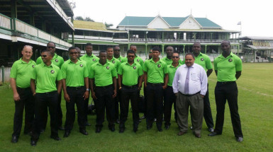 Guyana’s one-day sqaud prior to its departure for St. Kitts/Nevis yesterday 