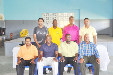 Members of the DCUSA executive sitting from left Gyanand Sukhdeo, President Shannon Crawford, Nolan Hawke and Edward Nicholls. Standing from left are Javed Persaud, Joseph Jeffery, Arleigh Rutherford and Zaheer Mohamed. 